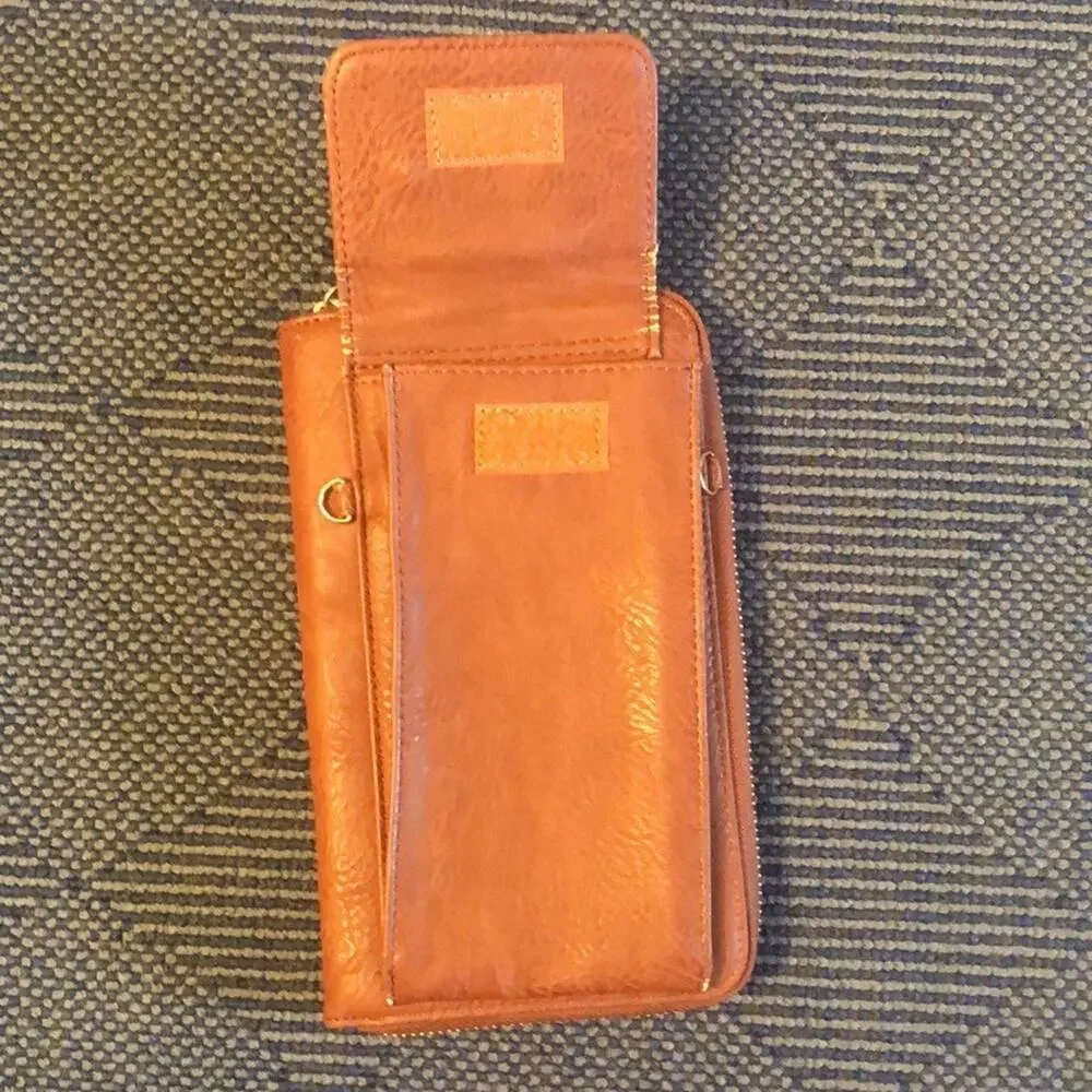 Kate Spade Wallet Brown Leather Gold Metal Accents Used with Some Scuffing
